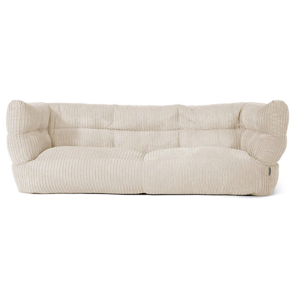 Louis Sækkestol Sofa 3 pers - Klassisk Jernbanefløjl Cremefarvet 01