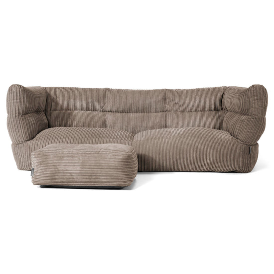 Louis Sækkestol Sofa 3 pers - Klassisk Jernbanefløjl Duegrå 02