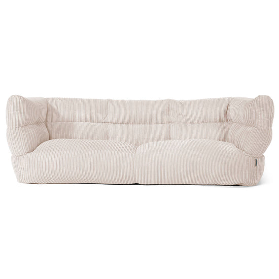 Louis Sækkestol Sofa 3 pers - Klassisk Jernbanefløjl Elfenben 01