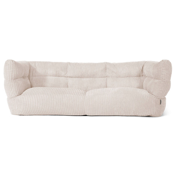 Louis Sækkestol Sofa 3 pers - Klassisk Jernbanefløjl Elfenben 01