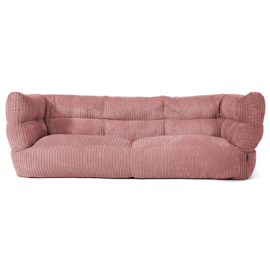 Louis Sækkestol Sofa 3 pers - Klassisk Jernbanefløjl Fersken 01