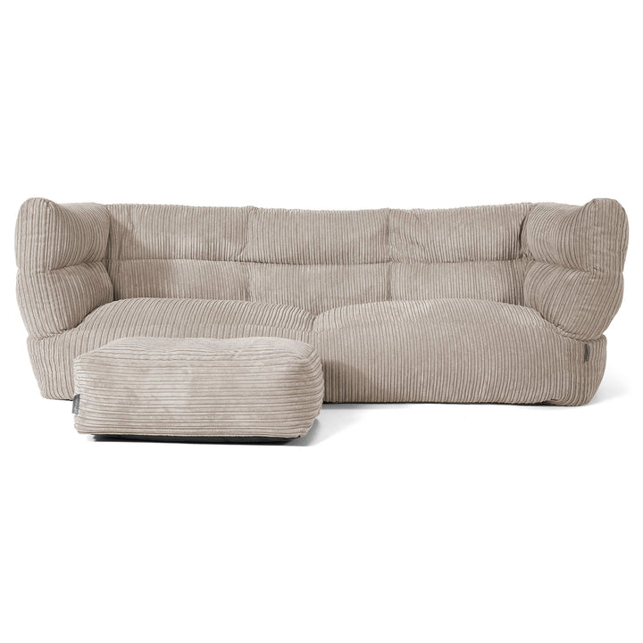 Louis Sækkestol Sofa 3 pers - Klassisk Jernbanefløjl Mink 02