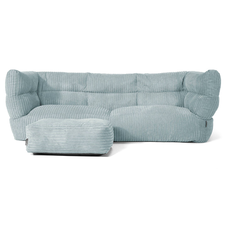 Louis Sækkestol Sofa 3 pers - Klassisk Jernbanefløjl Mintgrøn 02