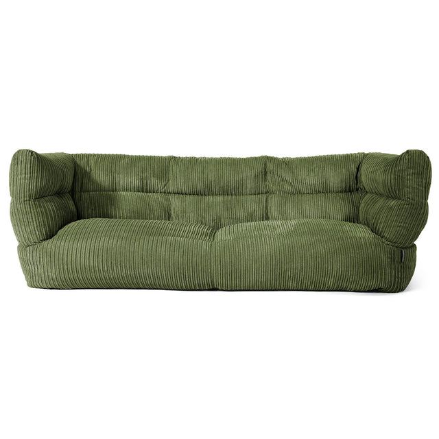 Louis Sækkestol Sofa 3 pers - Klassisk Jernbanefløjl Skovgrøn 01