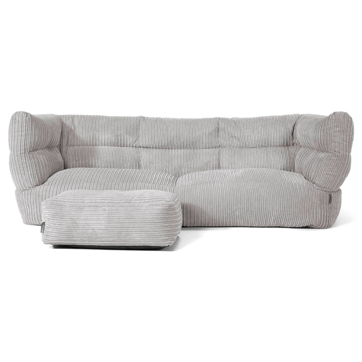 Louis Sækkestol Sofa 3 pers - Klassisk Jernbanefløjl Sølvgrå 02