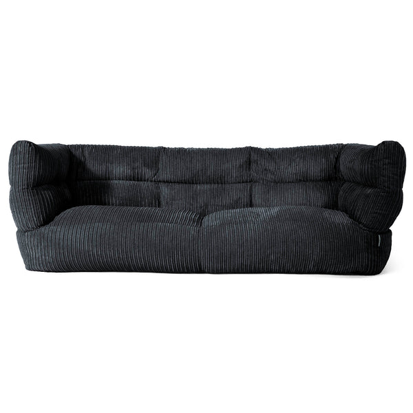 Louis Sækkestol Sofa 3 pers - Klassisk Jernbanefløjl Sort 01