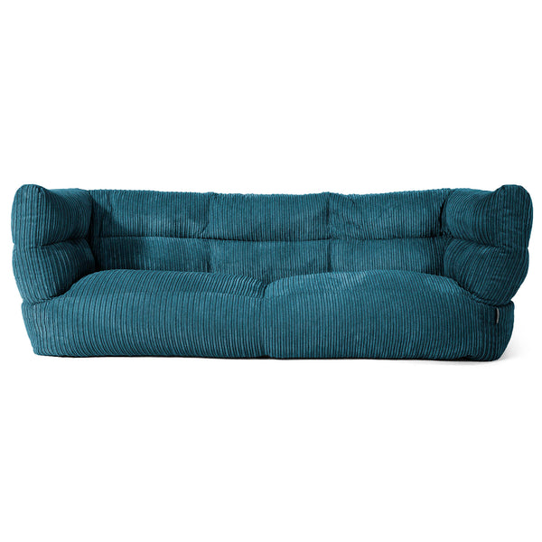 Louis Sækkestol Sofa 3 pers - Klassisk Jernbanefløjl Turkis 01
