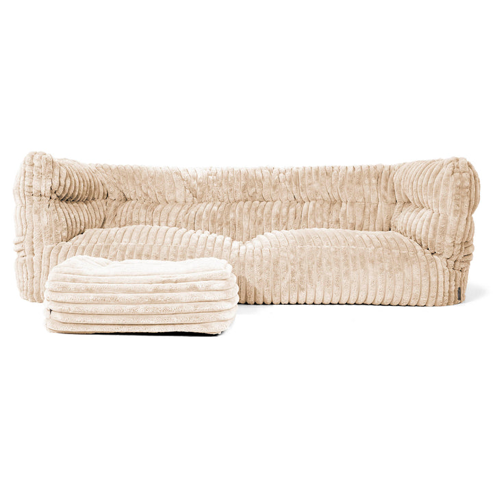 Louis Sækkestol Sofa 3 pers - Ultraplysfløjl Cremefarvet 02