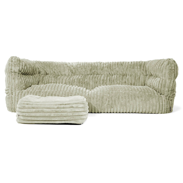 Louis Sækkestol Sofa 3 pers - Ultraplysfløjl Salviegrøn 02