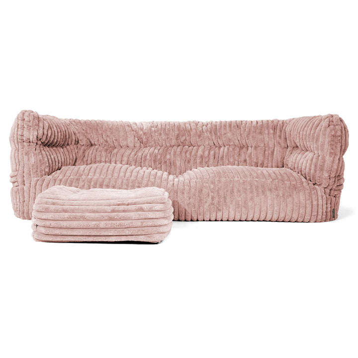 Louis Sækkestol Sofa 3 pers - Ultraplysfløjl Støvet Lyserød 02