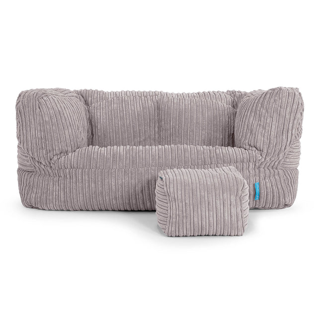Albert Børnesofa 2-6 år - Klassisk Jernbanefløjl Sølvgrå 02