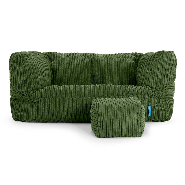 Albert Børnesofa 2-6 år - Klassisk Jernbanefløjl Skovgrøn 02