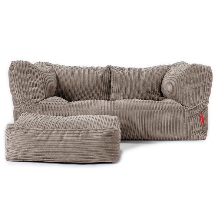 Albert Sækkestol Sofa 2 pers - Klassisk Jernbanefløjl Duegrå 02