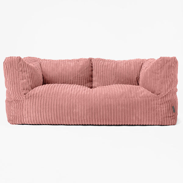 Albert Sækkestol Sofa 2 pers - Klassisk Jernbanefløjl Fersken 01