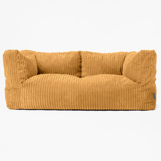 Albert Sækkestol Sofa 2 pers - Klassisk Jernbanefløjl Gylden Honning 01
