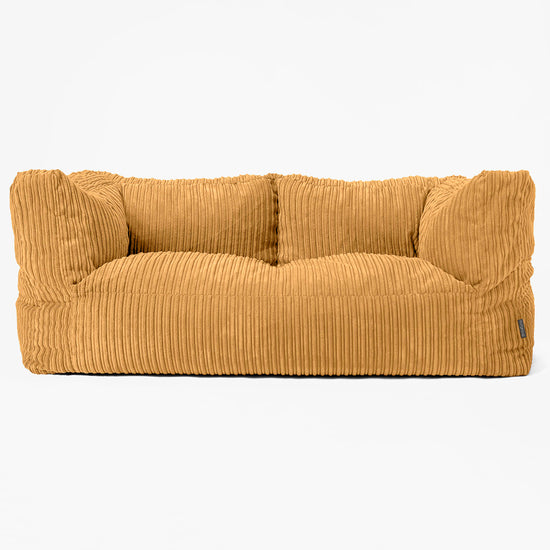 Albert Sækkestol Sofa 2 pers - Klassisk Jernbanefløjl Gylden Honning 01