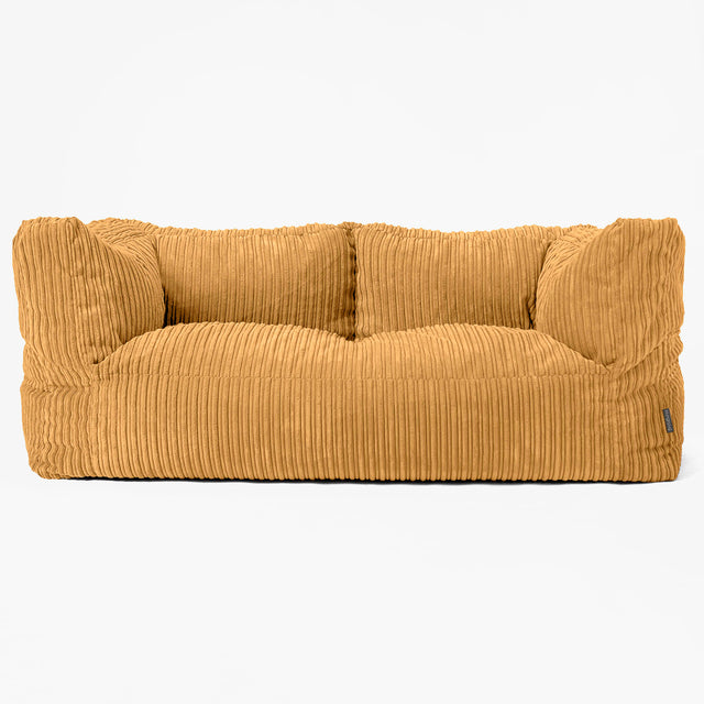 Albert Sækkestol Sofa 2 pers - Klassisk Jernbanefløjl Gylden Honning 01