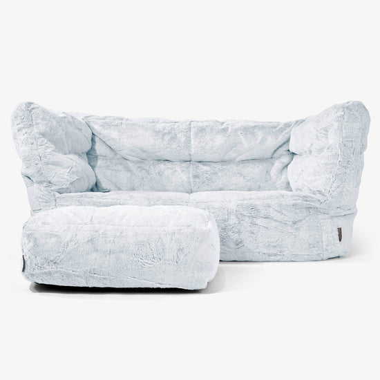 Albert Sækkestol Sofa 2 pers 2.0 - Imiteret Kaninpels Støvet Blå 02