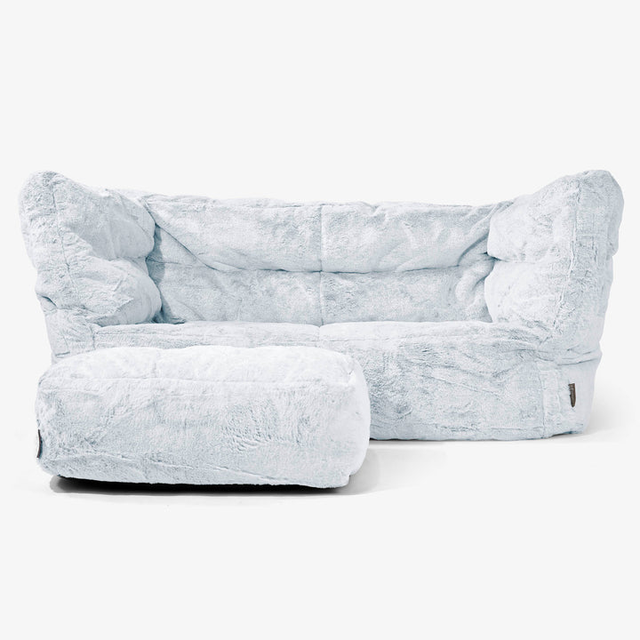 Albert Sækkestol Sofa 2 pers 2.0 - Imiteret Kaninpels Støvet Blå 02