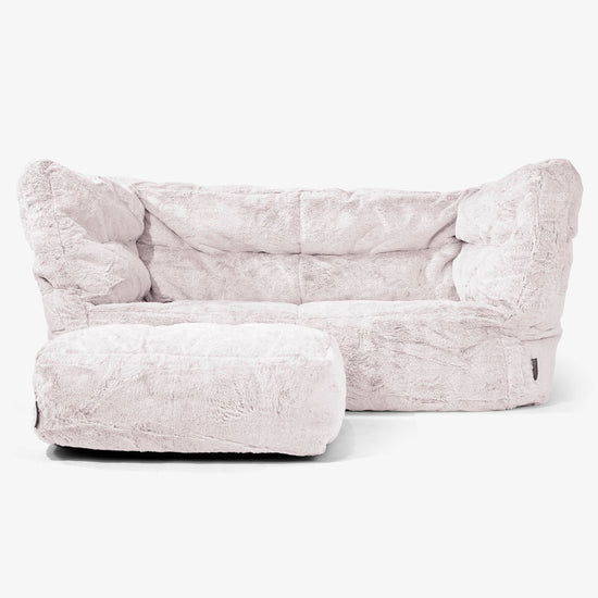 Albert Sækkestol Sofa 2 pers 2.0 - Imiteret Kaninpels Støvet Lyserød 02