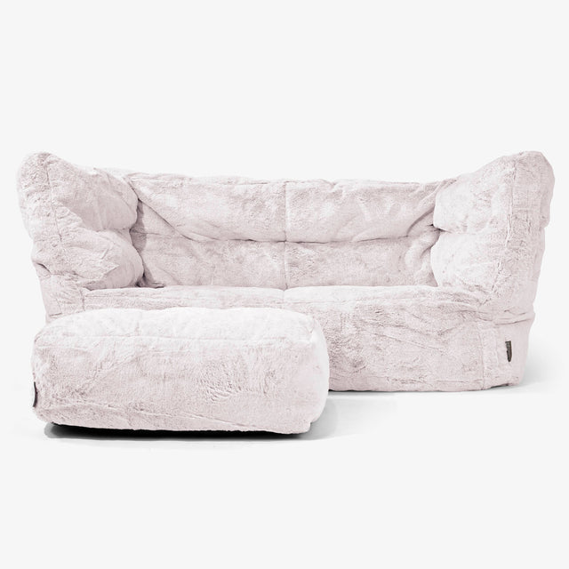 Albert Sækkestol Sofa 2 pers 2.0 - Imiteret Kaninpels Støvet Lyserød 02