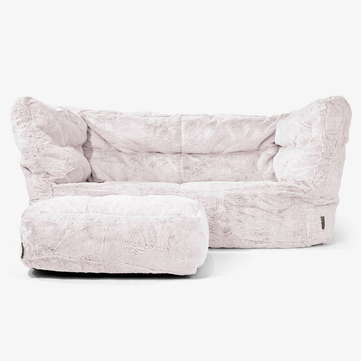 Albert Sækkestol Sofa 2 pers 2.0 - Imiteret Kaninpels Støvet Lyserød 02