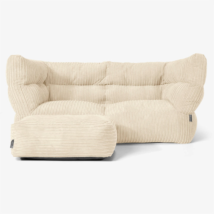 Albert Sækkestol Sofa 2 pers 2.0 - Klassisk Jernbanefløjl Cremefarvet 02