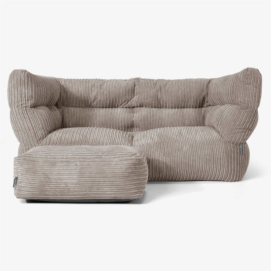 Albert Sækkestol Sofa 2 pers 2.0 - Klassisk Jernbanefløjl Duegrå 02