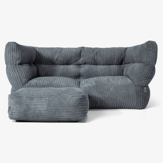 Albert Sækkestol Sofa 2 pers 2.0 - Klassisk Jernbanefløjl Skifergrå 02