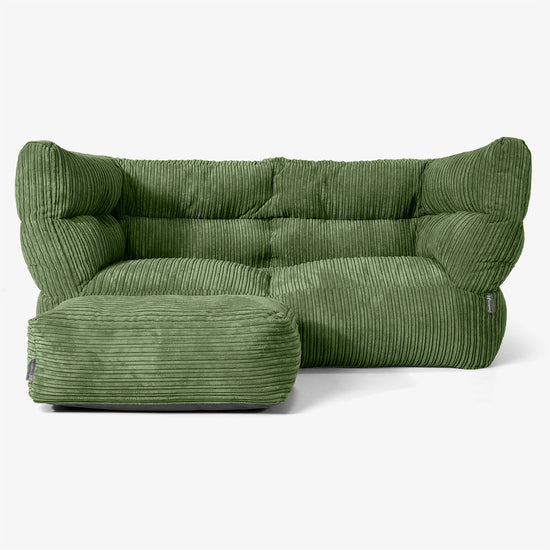 Albert Sækkestol Sofa 2 pers 2.0 - Klassisk Jernbanefløjl Skovgrøn 02