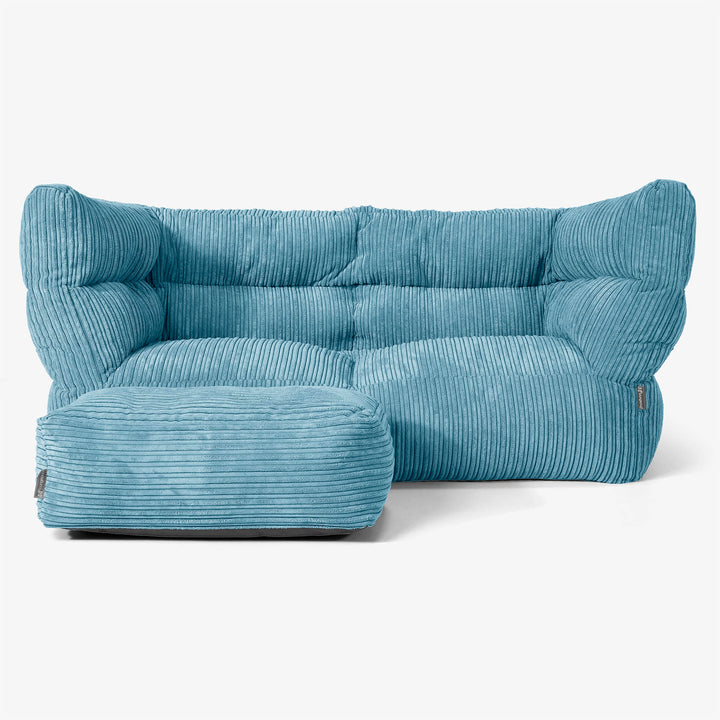 Albert Sækkestol Sofa 2 pers 2.0 - Klassisk Jernbanefløjl Turkis Blå 02