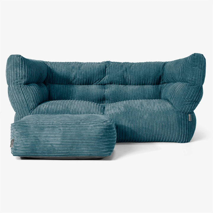 Albert Sækkestol Sofa 2 pers 2.0 - Klassisk Jernbanefløjl Turkis 02
