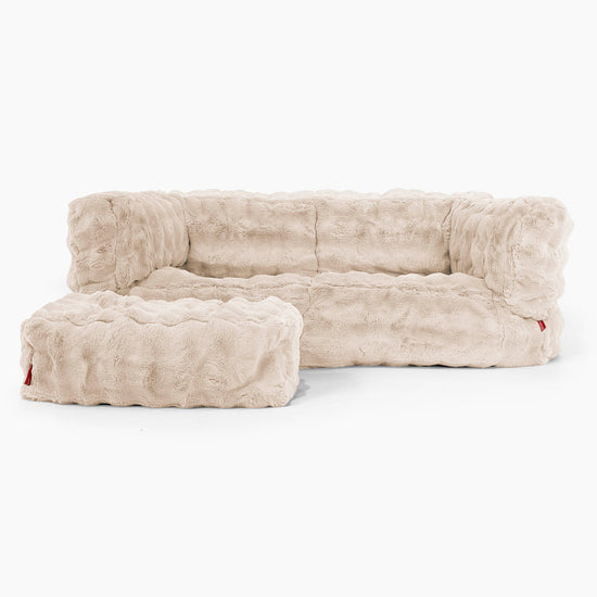 Albert Sækkestol Sofa 2 pers-Imiteret Pels Bubble Cremefarvet 02