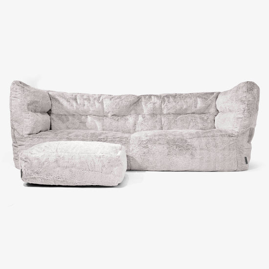 Albert Sækkestol Sofa 3 pers 2.0 - Imiteret Kaninpels Lysegrå 02