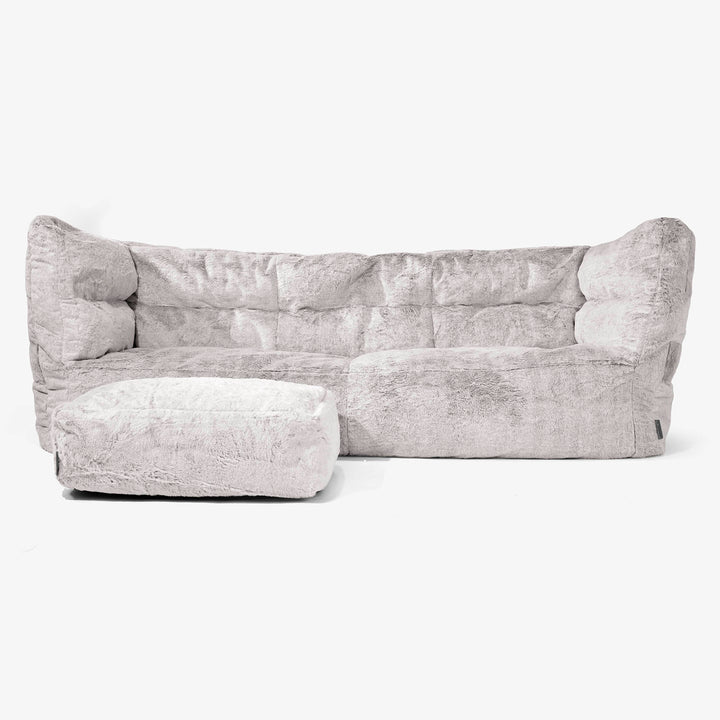 Albert Sækkestol Sofa 3 pers 2.0 - Imiteret Kaninpels Lysegrå 02
