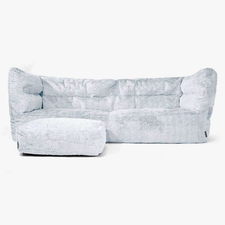 Albert Sækkestol Sofa 3 pers 2.0 - Imiteret Kaninpels Støvet Blå 02