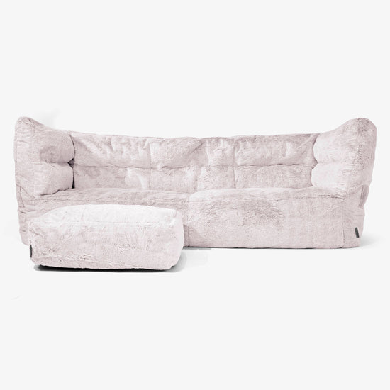 Albert Sækkestol Sofa 3 pers 2.0 - Imiteret Kaninpels Støvet Lyserød 02