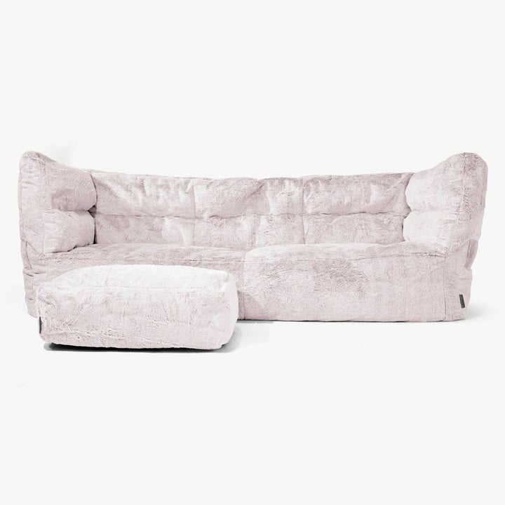 Albert Sækkestol Sofa 3 pers 2.0 - Imiteret Kaninpels Støvet Lyserød 02