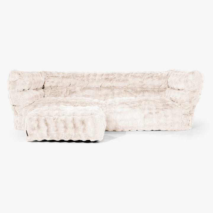 Albert Sækkestol Sofa 3 pers 2.0 - Imiteret Pels Bubble Cremefarvet 02