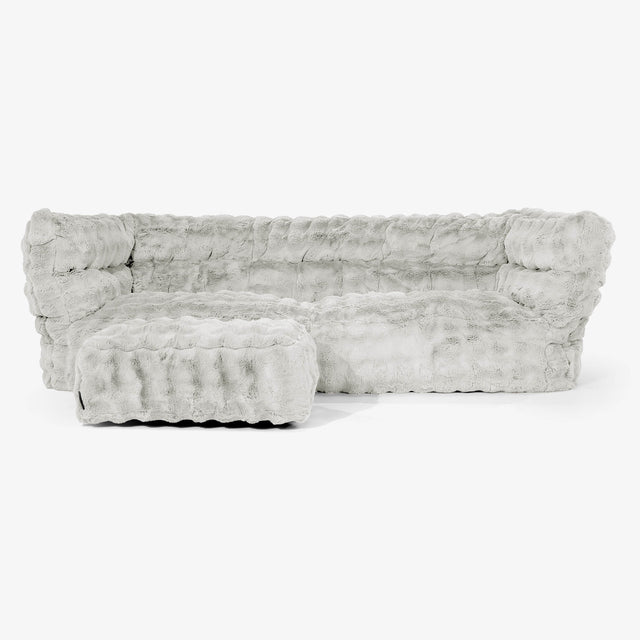 Albert Sækkestol Sofa 3 pers 2.0 - Imiteret Pels Bubble Salviegrøn 02