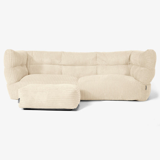 Albert Sækkestol Sofa 3 pers 2.0 - Klassisk Jernbanefløjl Cremefarvet 02