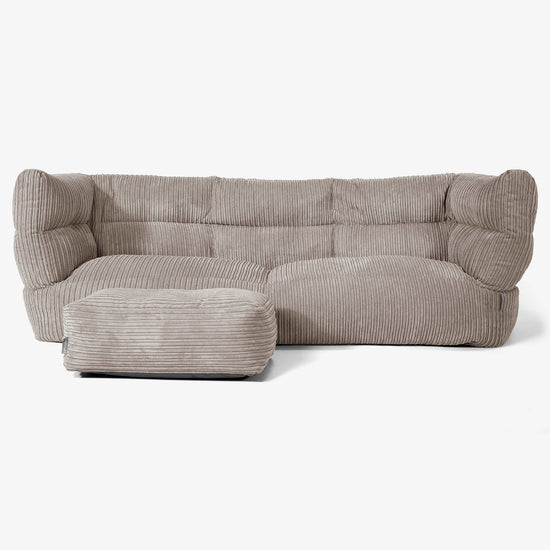 Albert Sækkestol Sofa 3 pers 2.0 - Klassisk Jernbanefløjl Duegrå 02