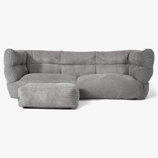 Albert Sækkestol Sofa 3 pers 2.0 - Klassisk Jernbanefløjl Grafit Grå 02
