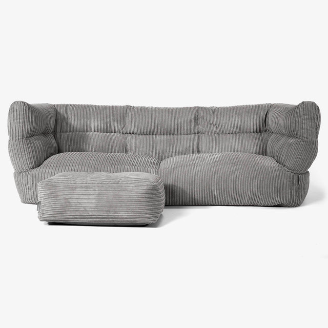 Albert Sækkestol Sofa 3 pers 2.0 - Klassisk Jernbanefløjl Grafit Grå 02