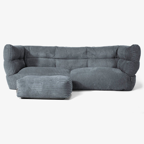 Albert Sækkestol Sofa 3 pers 2.0 - Klassisk Jernbanefløjl Skifergrå 02