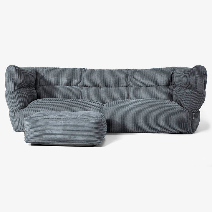 Albert Sækkestol Sofa 3 pers 2.0 - Klassisk Jernbanefløjl Skifergrå 02