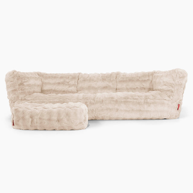 Albert Sækkestol Sofa 3 pers-Imiteret Pels Bubble Cremefarvet 02