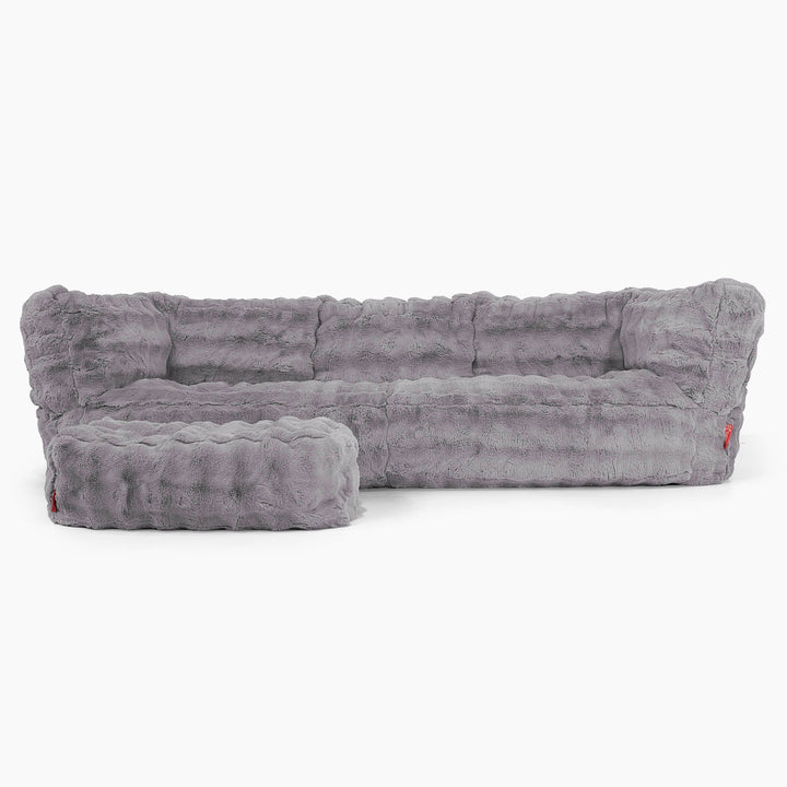 Albert Sækkestol Sofa 3 pers-Imiteret Pels Bubble Grå 02