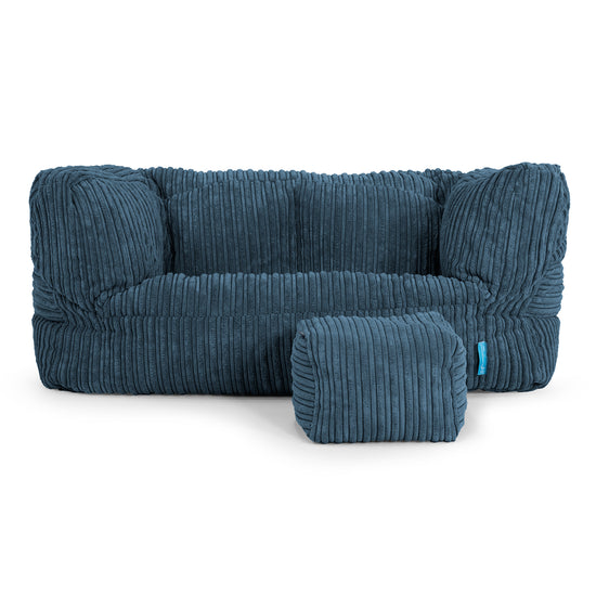 Albert Børnesofa 2-6 år - Klassisk Jernbanefløjl Navy 02