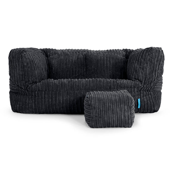 Albert Børnesofa 2-6 år - Klassisk Jernbanefløjl Sort 02